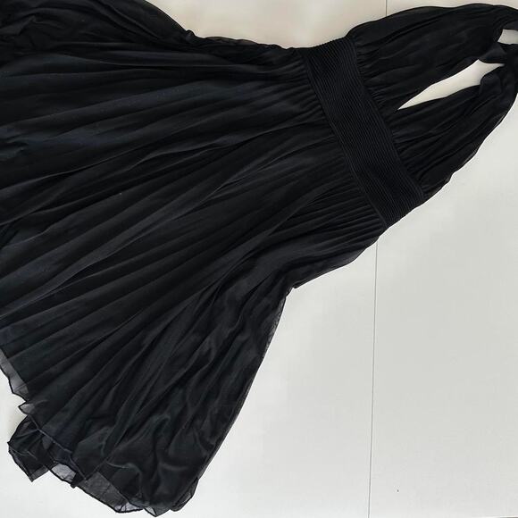 Vintage black sparkly halter midi dress - Picture 5 of 7